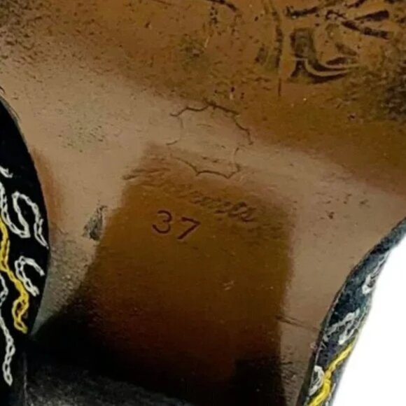 Artemis Black Velvet Embroidered Boot Women's Size 37 - Picture 13 of 13